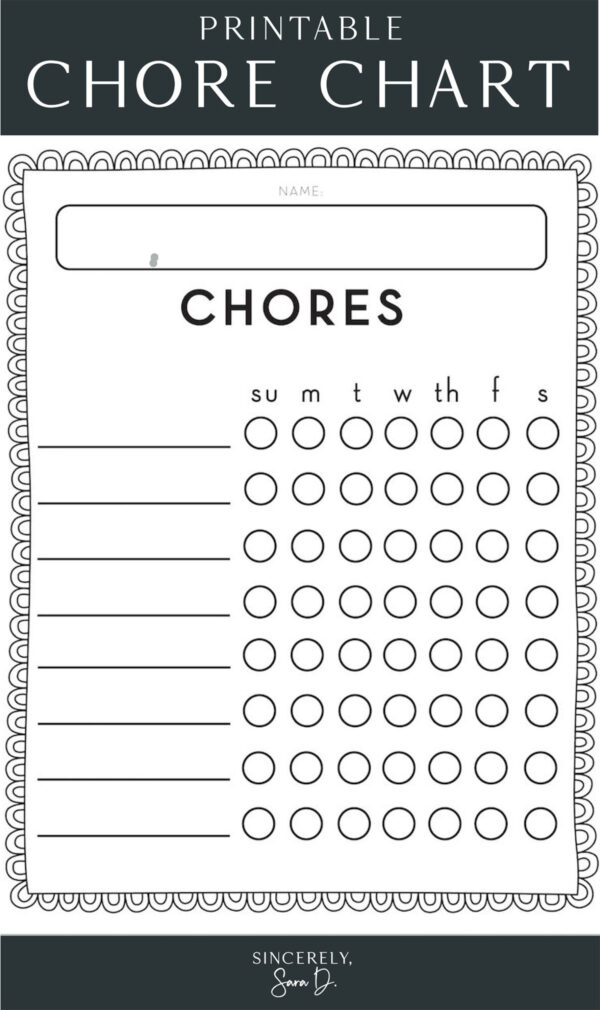 Chore Chart for Kids - Sincerely, Sara D. | Home Decor &amp; DIY Projects