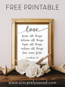 Love Never Fails Print - Sincerely, Sara D. | Home Decor &amp; DIY Projects