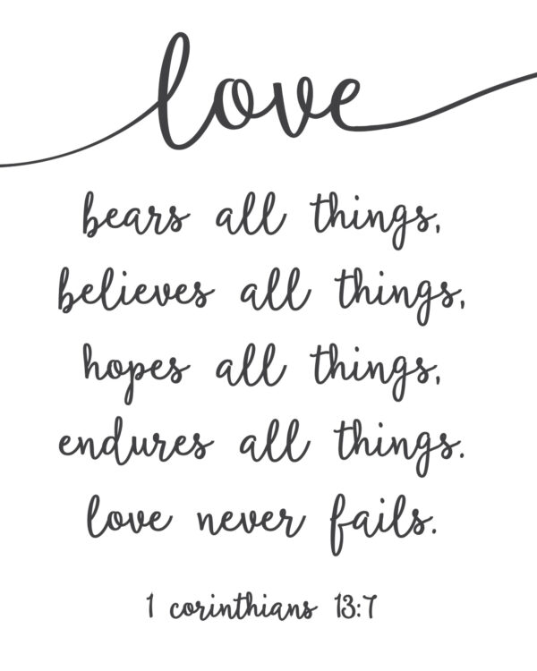 Love Never Fails Print - Sincerely, Sara D. | Home Decor &amp; DIY Projects